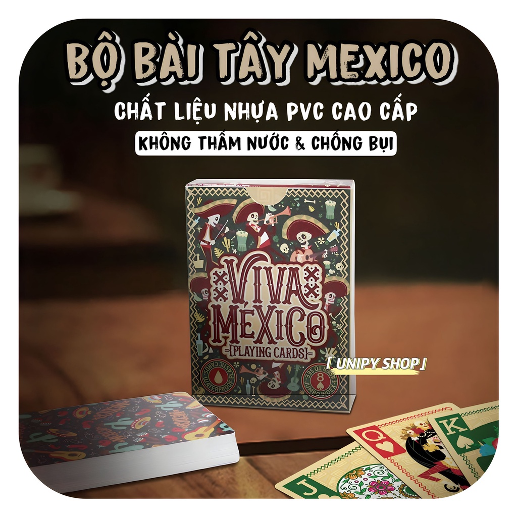 Bộ Bài Tây VIVA MEXICO Cao Cấp | Chống Nước Chống Bụi | Thẻ Bài Sưu Tầm Đáng Yêu