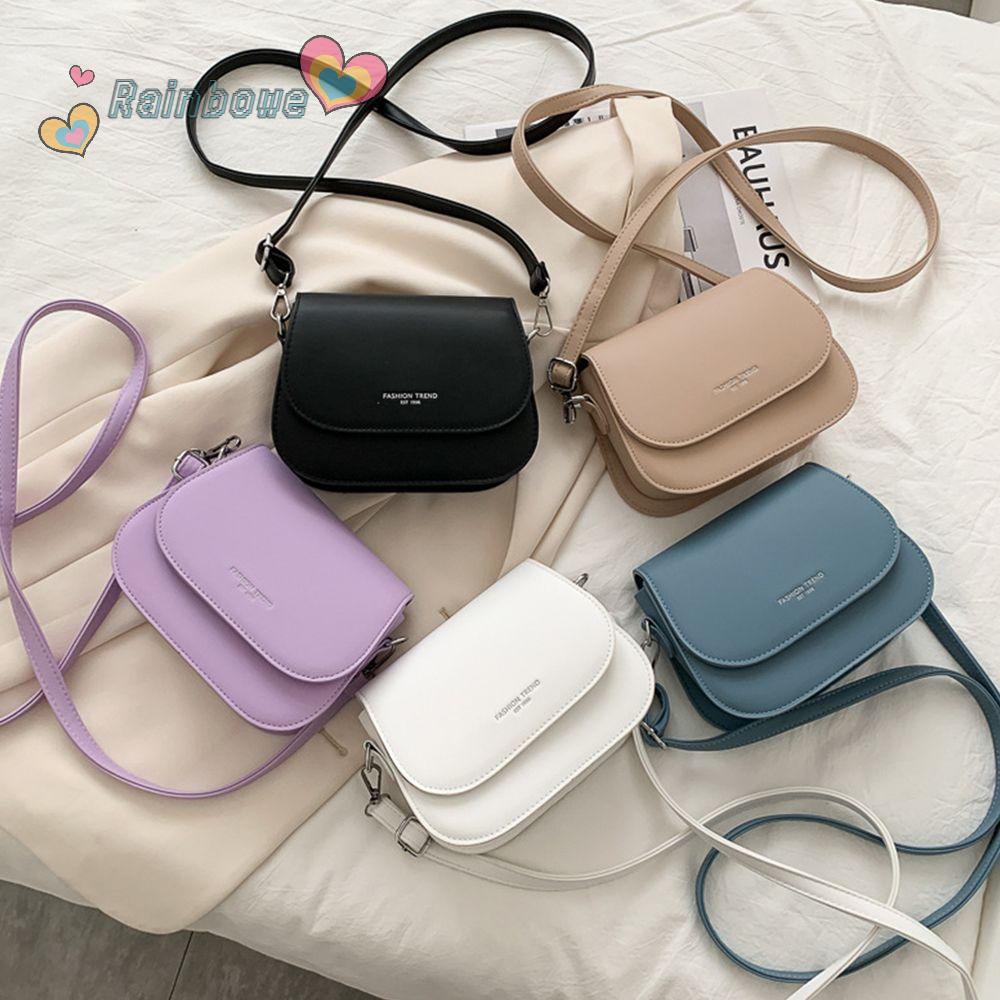Túi Đeo Chéo Vai Kiểu Yên Ngựa Màu Sắc Cầu Vồng Đơn Giản Cho Nữ