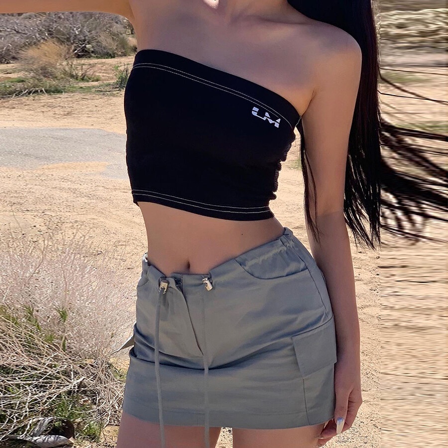 Kliou Chân Váy Chữ A Lưng Cao Co Giãn Thời Trang Mùa Hè 2023 Dành Cho Nữ