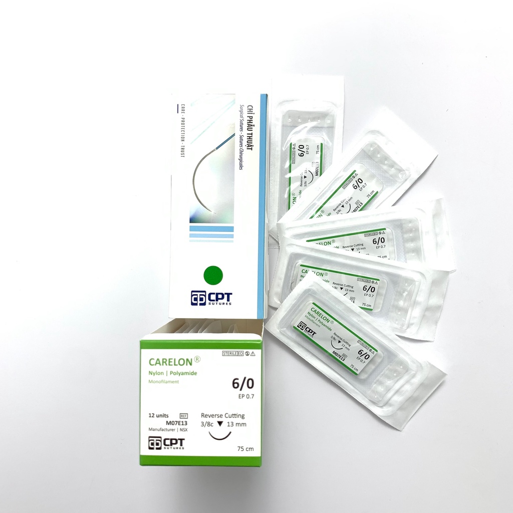 Lẻ 1 tép chỉ phẫu thuật CPT Carelon Silk Prolene CATGUT dùng khâu da, nhấn mí má lúm , thẩm mỹ không tan, tan châmj
