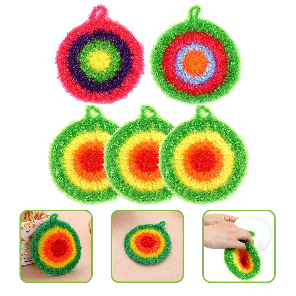 Set 5 Miếng Bọt Biển Rửa Chén Chống Dính Dầu Mỡ Tiện Lợi