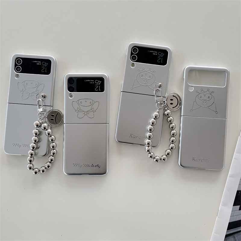 Ốp Điện Thoại Tpu Dẻo Họa Tiết Hoạt Hình Lấp Lánh Kèm Vòng Đeo Tay Cho Samsung Galaxy Z Flip 4 Z Flip 3