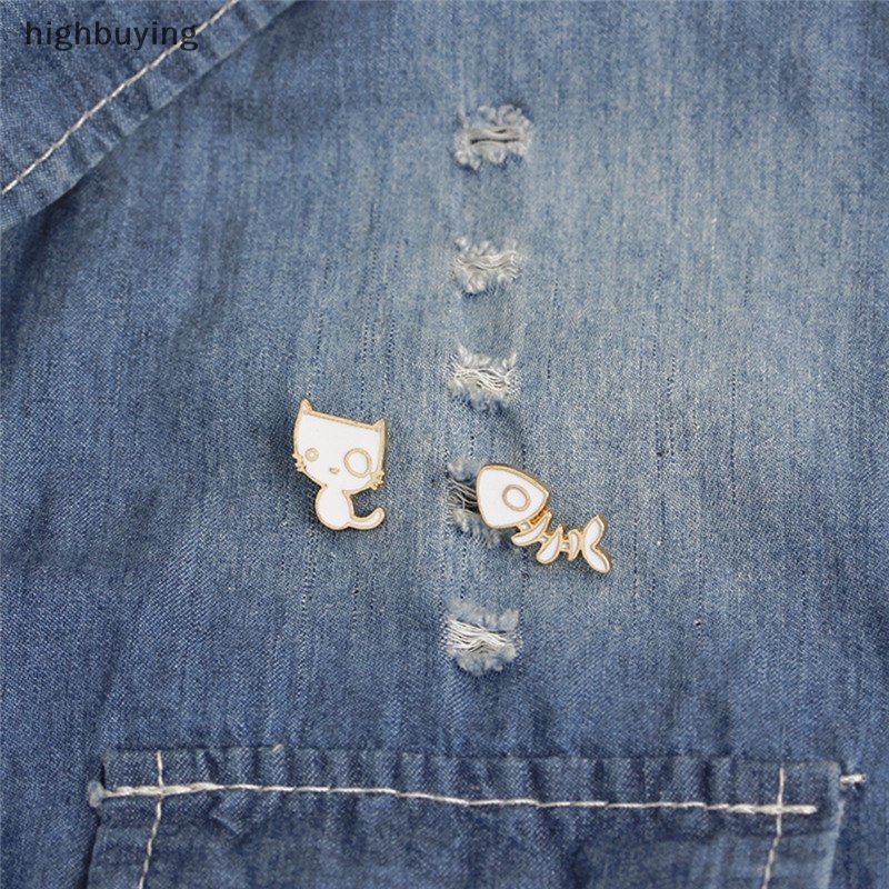 Set 2 Ghim CàI ÁO HìNh Chú MèO Belle Dễ Thương Cho Nam Nữ