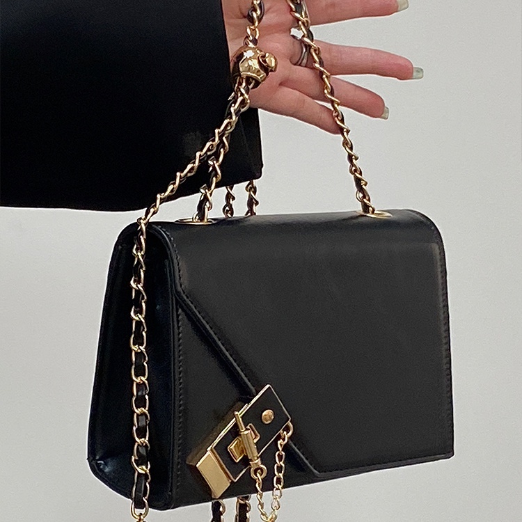 Túi Đeo Vai / Đeo Chéo Bằng Da Sáp Hình Vuông Cỡ Nhỏ Cài Khóa Thời Trang