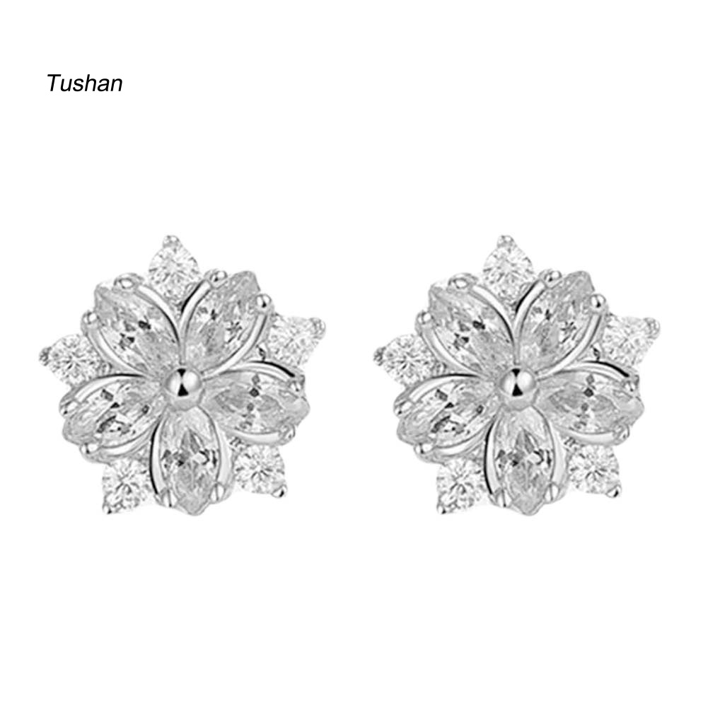 Đôi Khuyên Tai Hình Hoa Anh Đào Đính Đá Thời Trang Cho Nữ