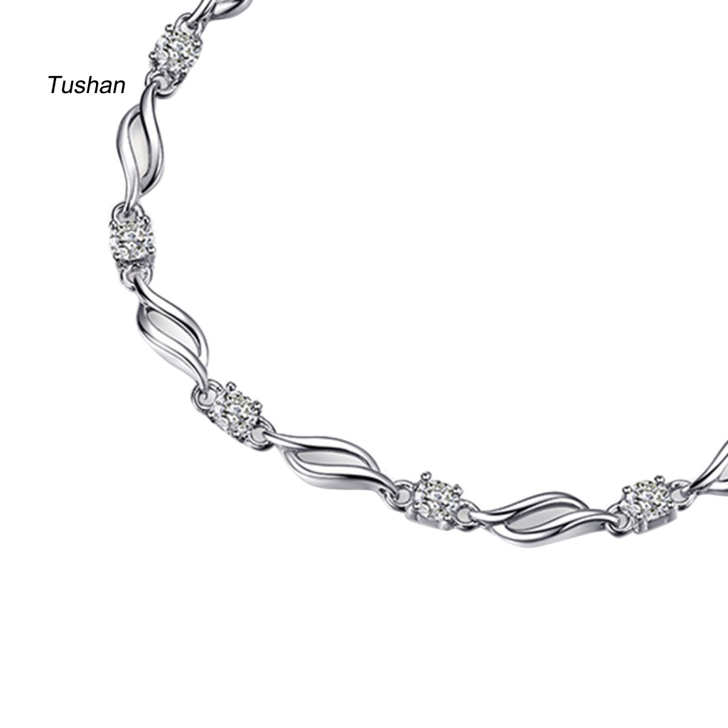 Vòng Đeo Tay Đính Đá Lấp Lánh Có Thể Điều Chỉnh Quyến Rũ Cho Nữ