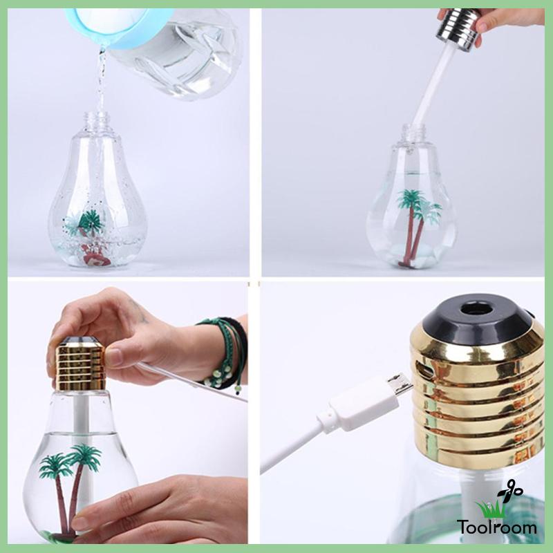 Máy Phun Sương Tạo Ẩm Mini Có Đèn LED Ban Đêm Cho Xe Hơi