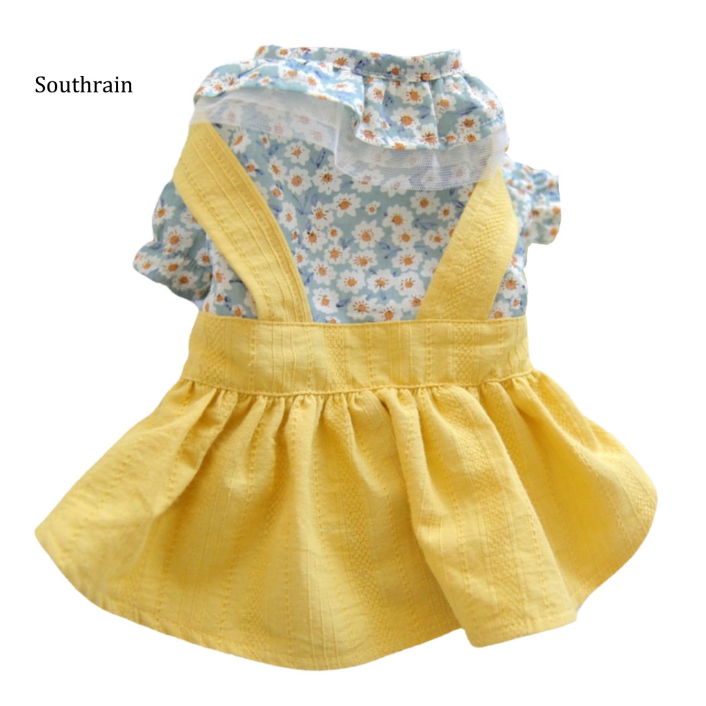 Đầm Hai Dây In Hoa Thân Thiện Với Làn Da Thời Trang Mùa Hè Cho Cún Cưng