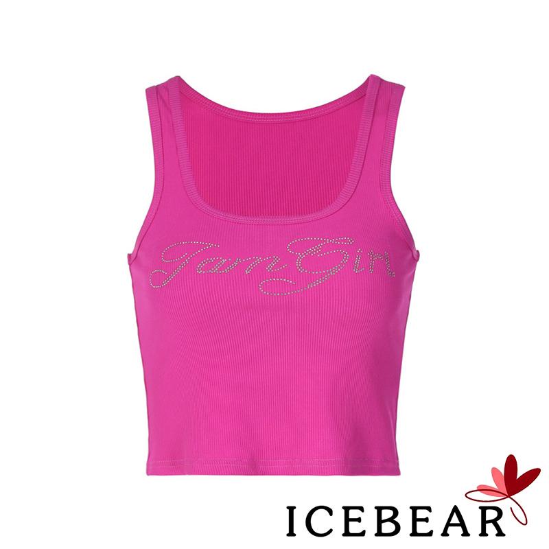 Áo Tank Top Nữ Cổ Chữ U Đính Hạt In Chữ Thời Trang Mùa Hè