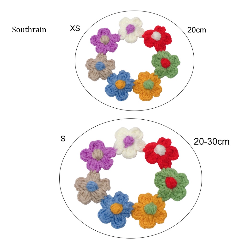 Vòng Cổ Len Dệt Kim Hình Hoa Tinh Tế Cho Thú Cưng