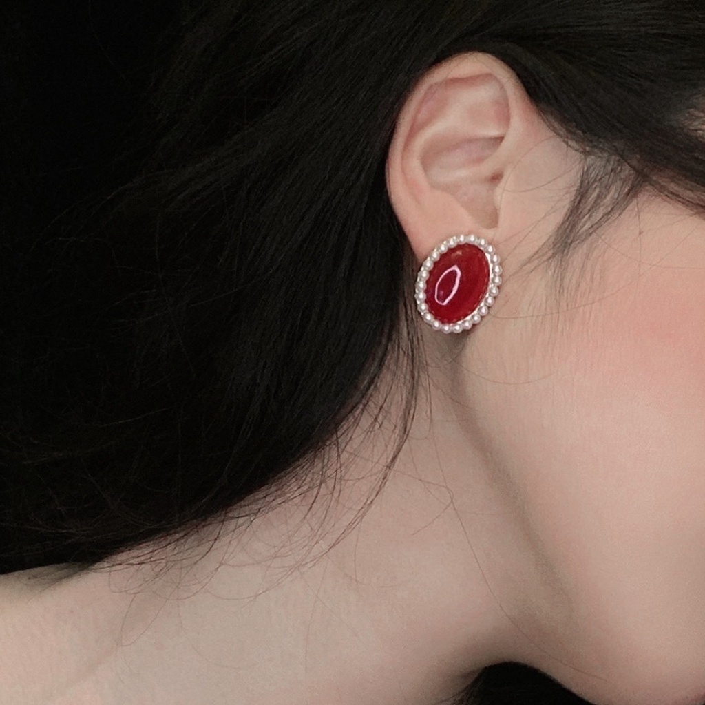 Bông Tai Đính Ngọc Trai Cao Cấp Phong Cách Cổ Điển Không Cần Xỏ Khuyên Dành Cho Bạn Nữ