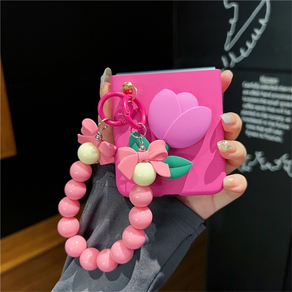 Ốp Điện Thoại Hình Hoa Tulip 3D Dễ Thương Cho Galaxy Z Flip4 5G Flip4 Z Flip3 Zflip3 Zflip4 Flip3