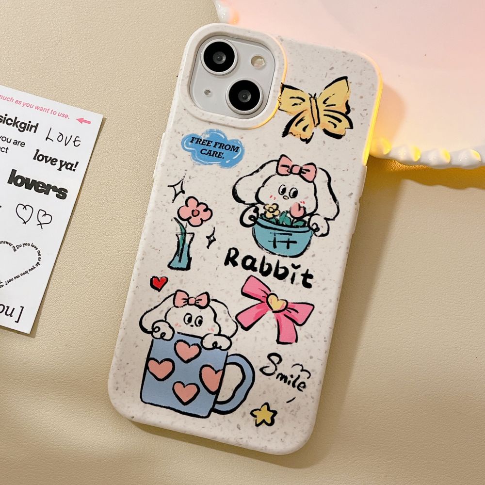 Ốp Điện Thoại TPU Mềm Chống Sốc Chống Bụi Hình Thỏ Hoạt Hình Cho IPhone 11 14 13 12 Pro Max XS XR 7 8 Plus