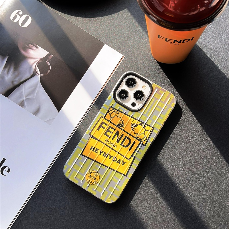 Ốp Điện Thoại TPU Mềm Trong Suốt Chống Sốc Mạ Điện Họa Tiết FENDI Cho iphone 14 13 12 11 Pro Max