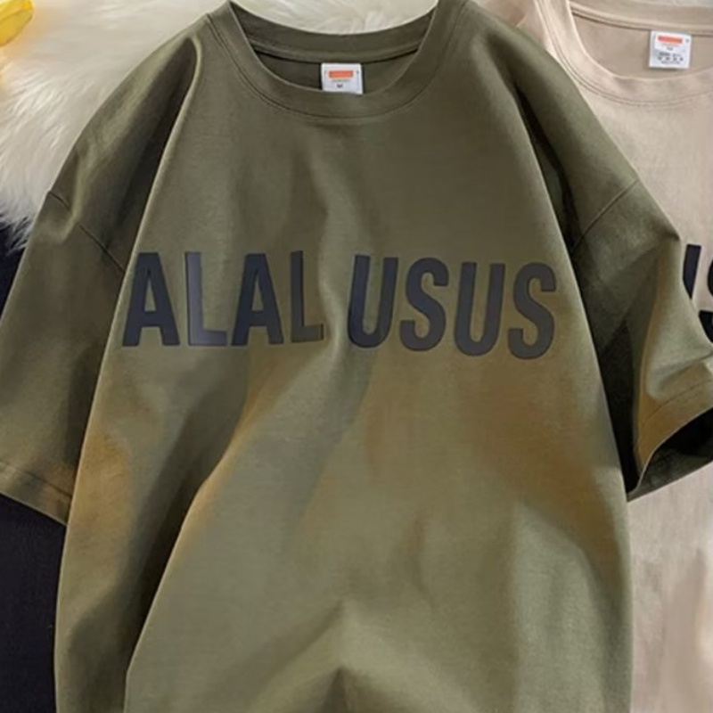 Áo Thun Tay Ngắn Dáng Rộng Bằng Cotton Nguyên Chất Thời Trang Đường Phố Mỹ Trọng Lượng Nặng 260g