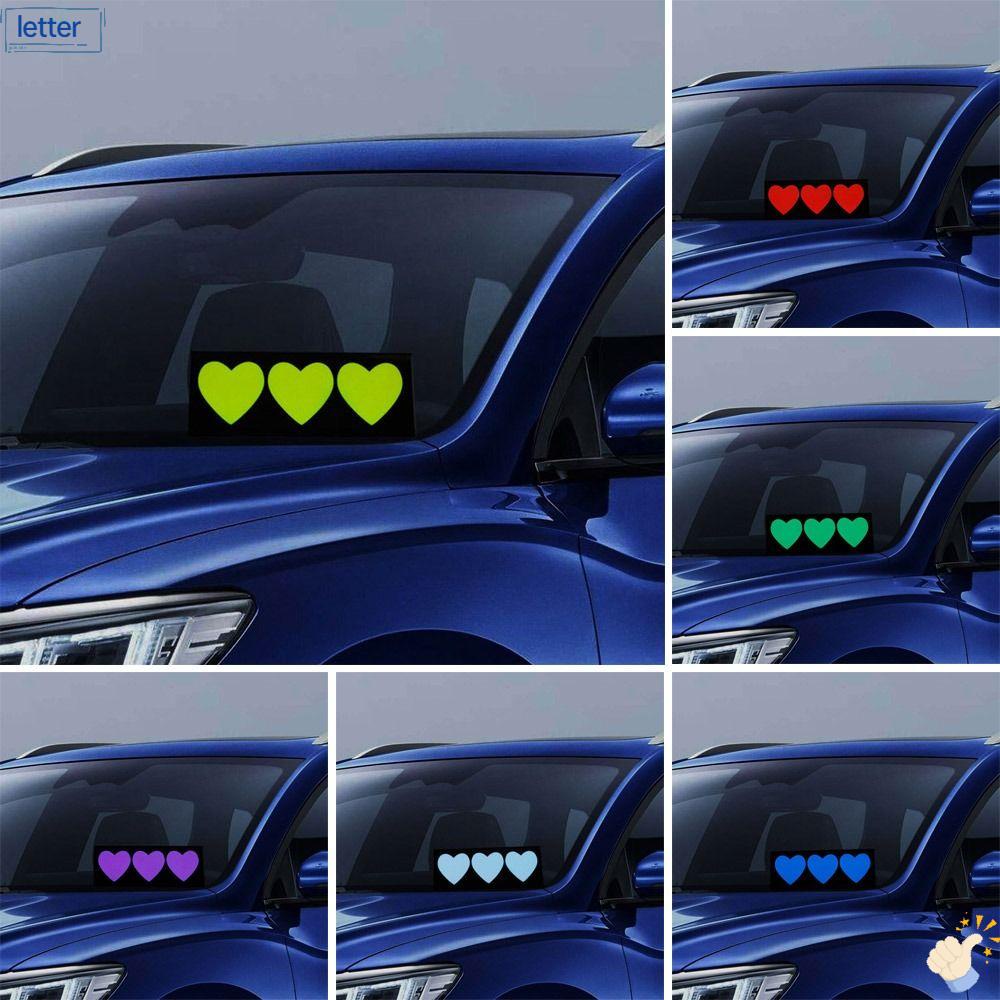 Đề Can Hình Trái Tim Có Đèn LED Thời Trang Dán Cửa Sổ Xe Hơi