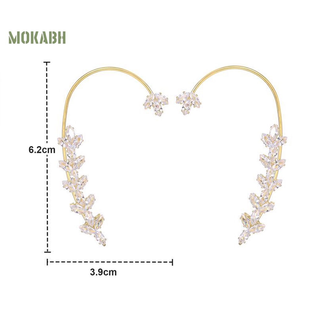 1 Khuyên Kẹp Vành Tai Không Xỏ Lỗ Họa Tiết Hình Học Đính Đá Lấp Lánh Sang Trọng