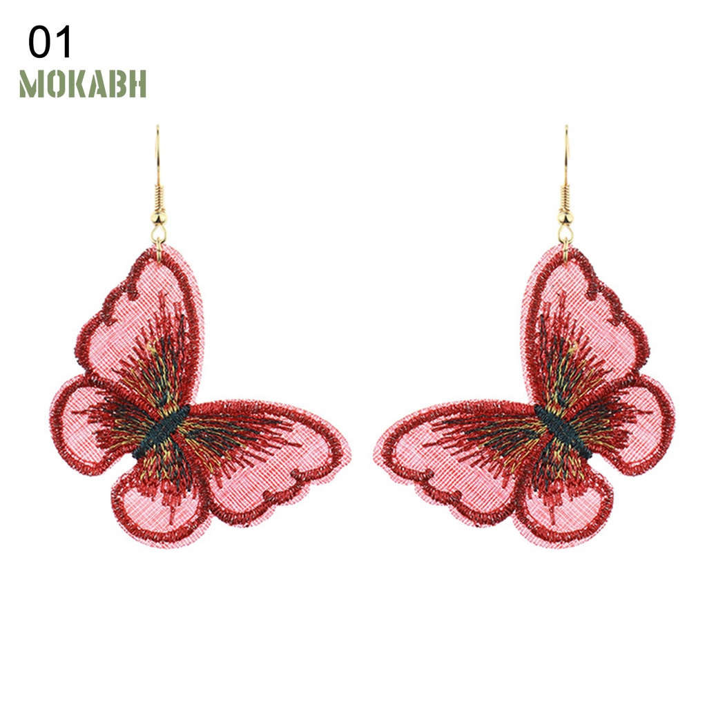 Bông Tai Dáng Dài Tua Rua Màu Đỏ Thời Trang Sang Trọng Cho Nữ