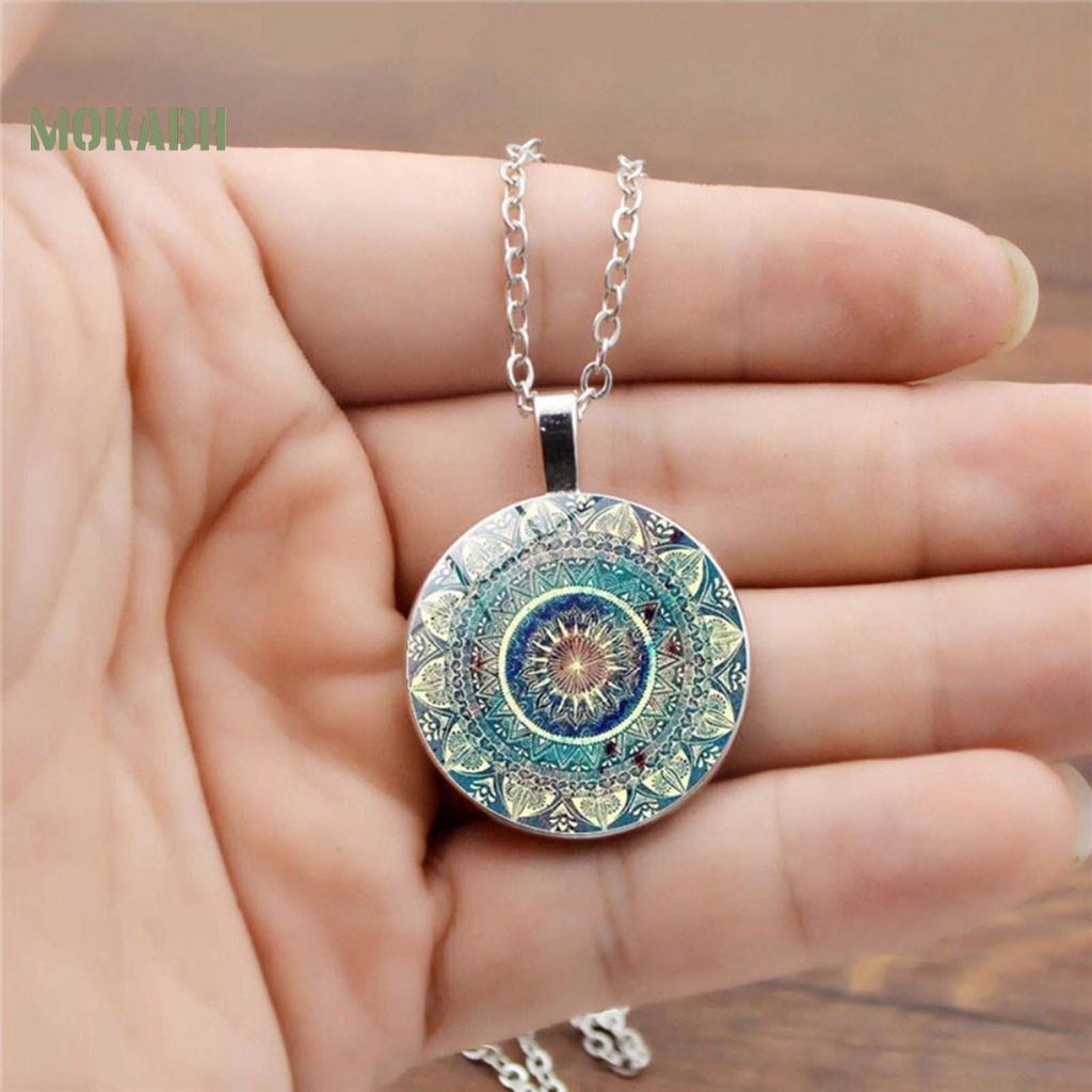 Bộ Vòng cổ + Bông Tai Họa Tiết Mandala Chống Mài Mòn
