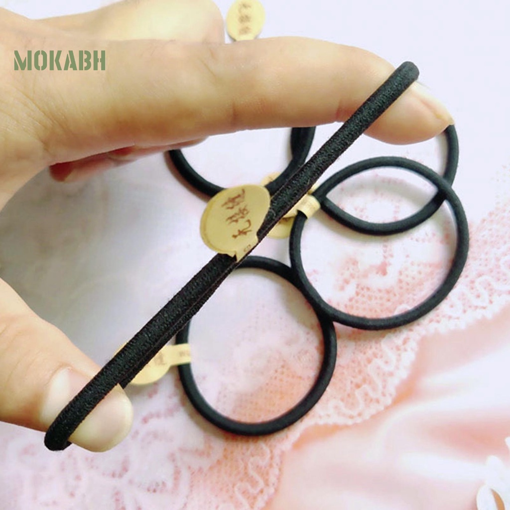 Dây Cột Tóc Màu Đen Dày Dặn Co Giãn Tốt Chống Mài Mòn Độ Bền Cao Tiện Dụng Cho Nữ