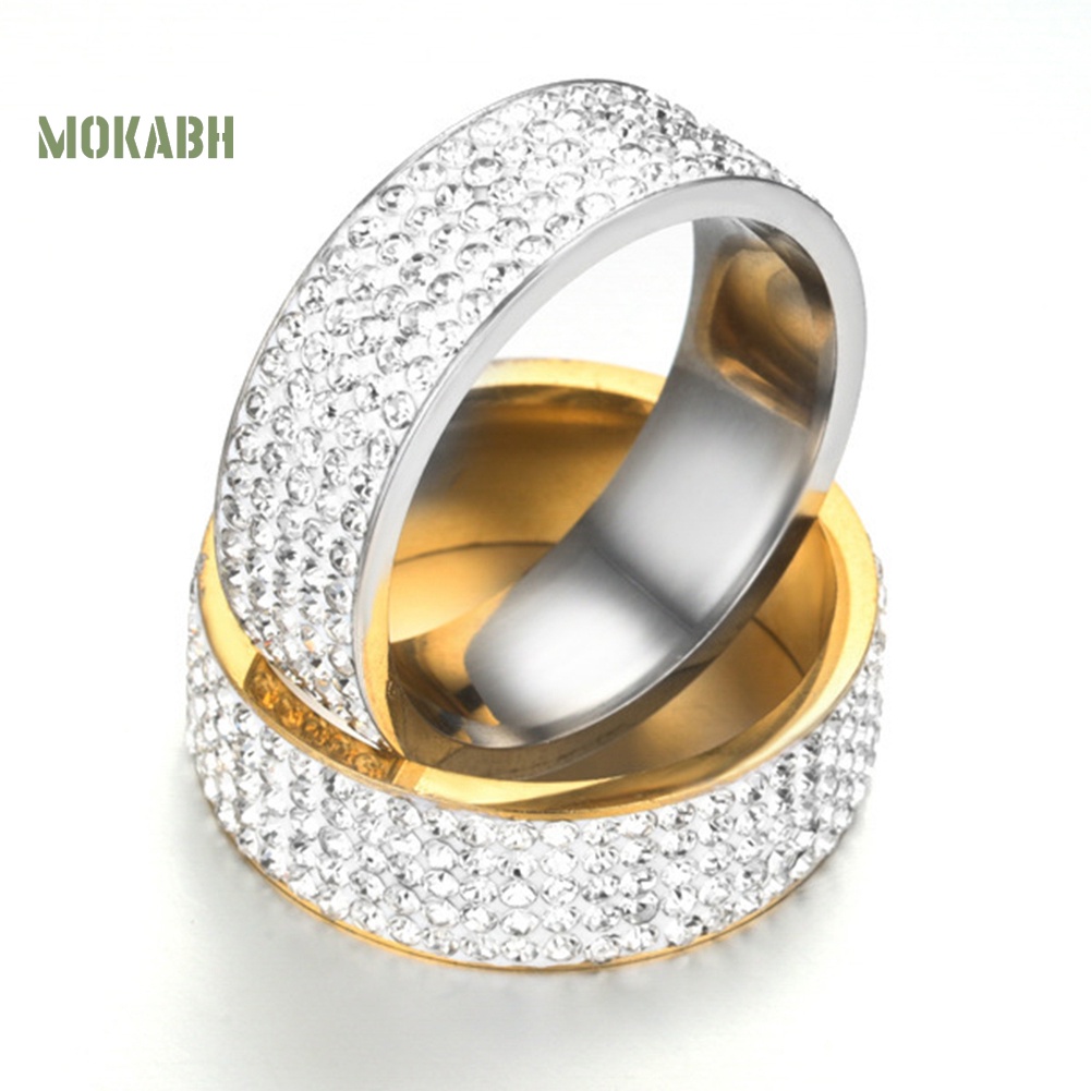 Nhẫn Cặp Bằng Thép Không Gỉ Đính Đá Thời Trang