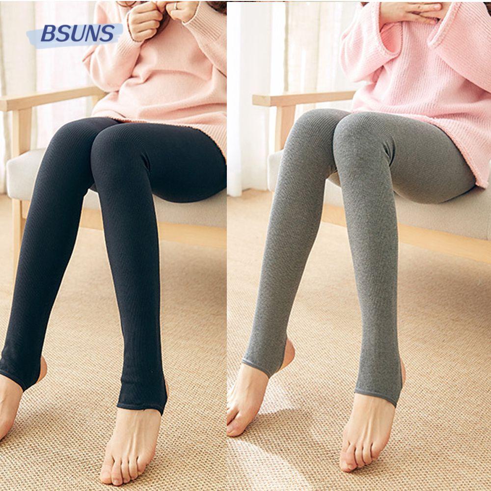Quần Legging Len Lông Cừu Lưng Cao Họa Tiết Gân Đơn Giản Thời Trang Cho Nữ
