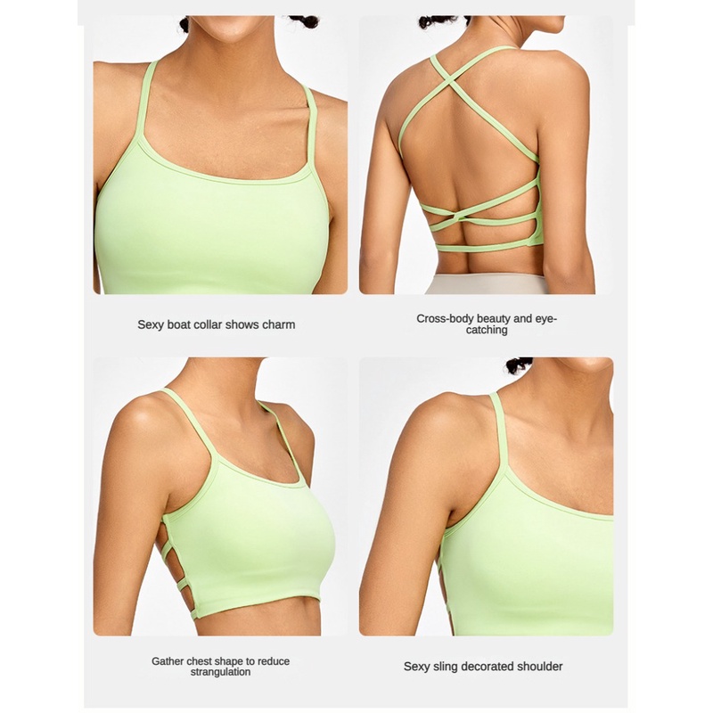 Áo ngực thể thao FENIN FB211S dây chéo lưng thoáng khí nhanh khô cho nữ tập gym