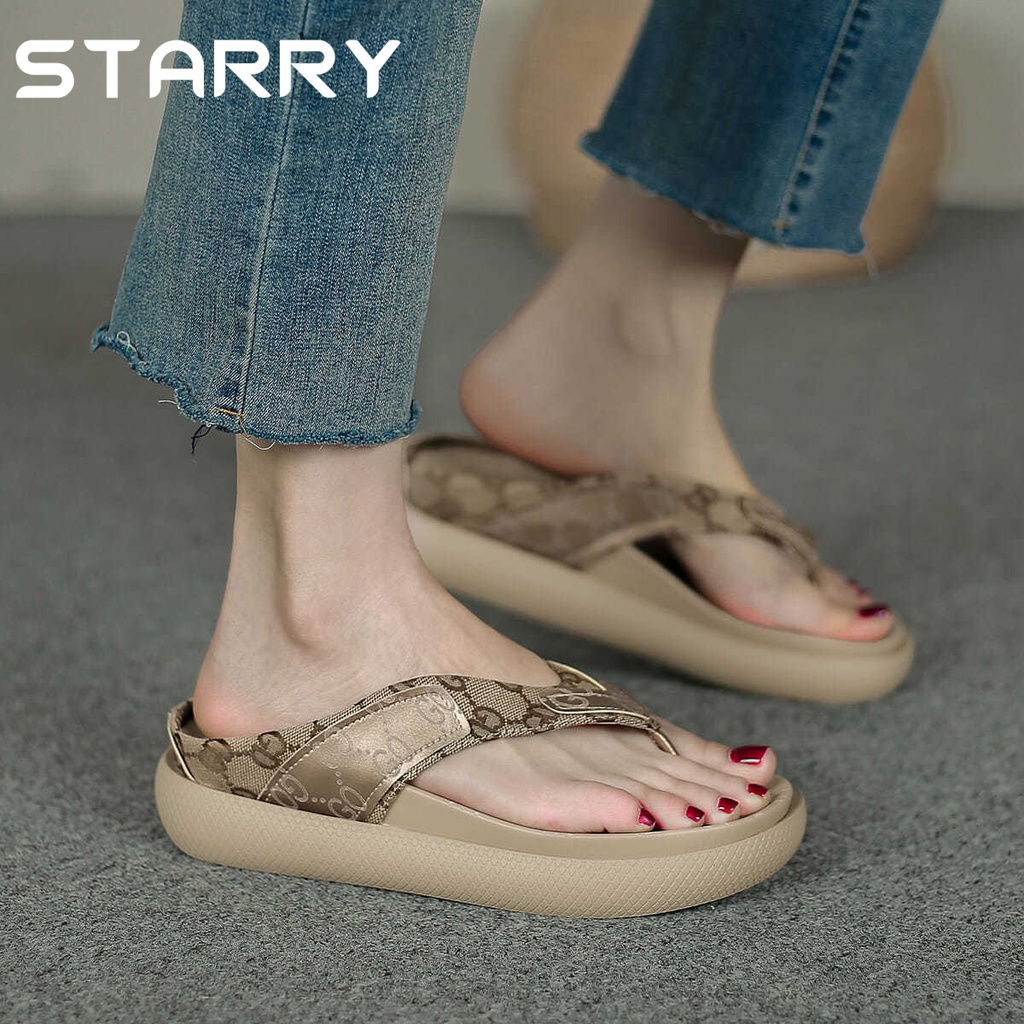STARRY sandal nữ dép nữ đế cao dép 2023 Bán chạy xu hướng thời trang mới 0619