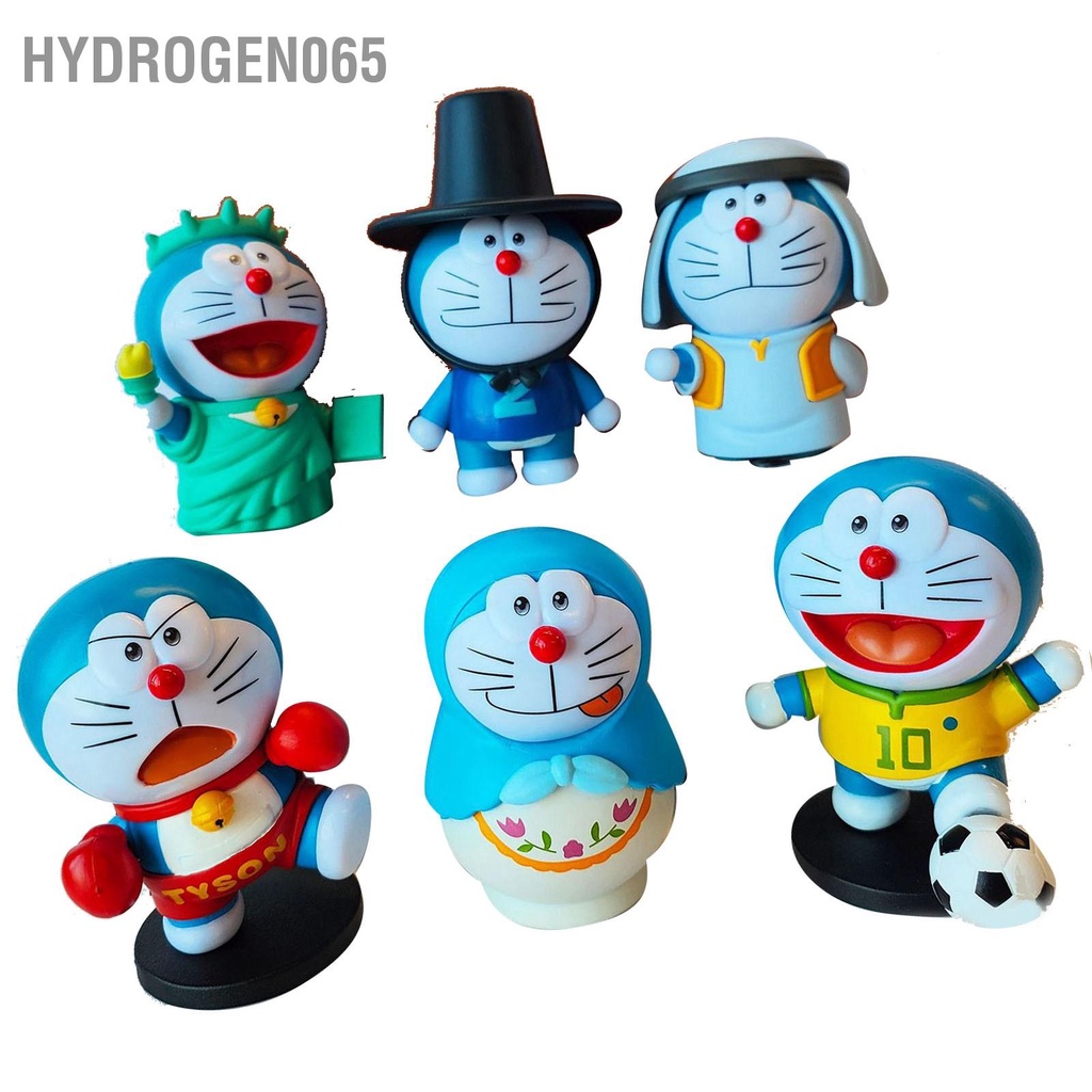 Hydrogen065 6 Chiếc Dễ Thương Màu Xanh Hình Mèo PVC Nhật Bản Nổi Tiếng Anime Hoạt Sưu Tập Búp Bê Dành Cho Trẻ Em Và Người Lớn