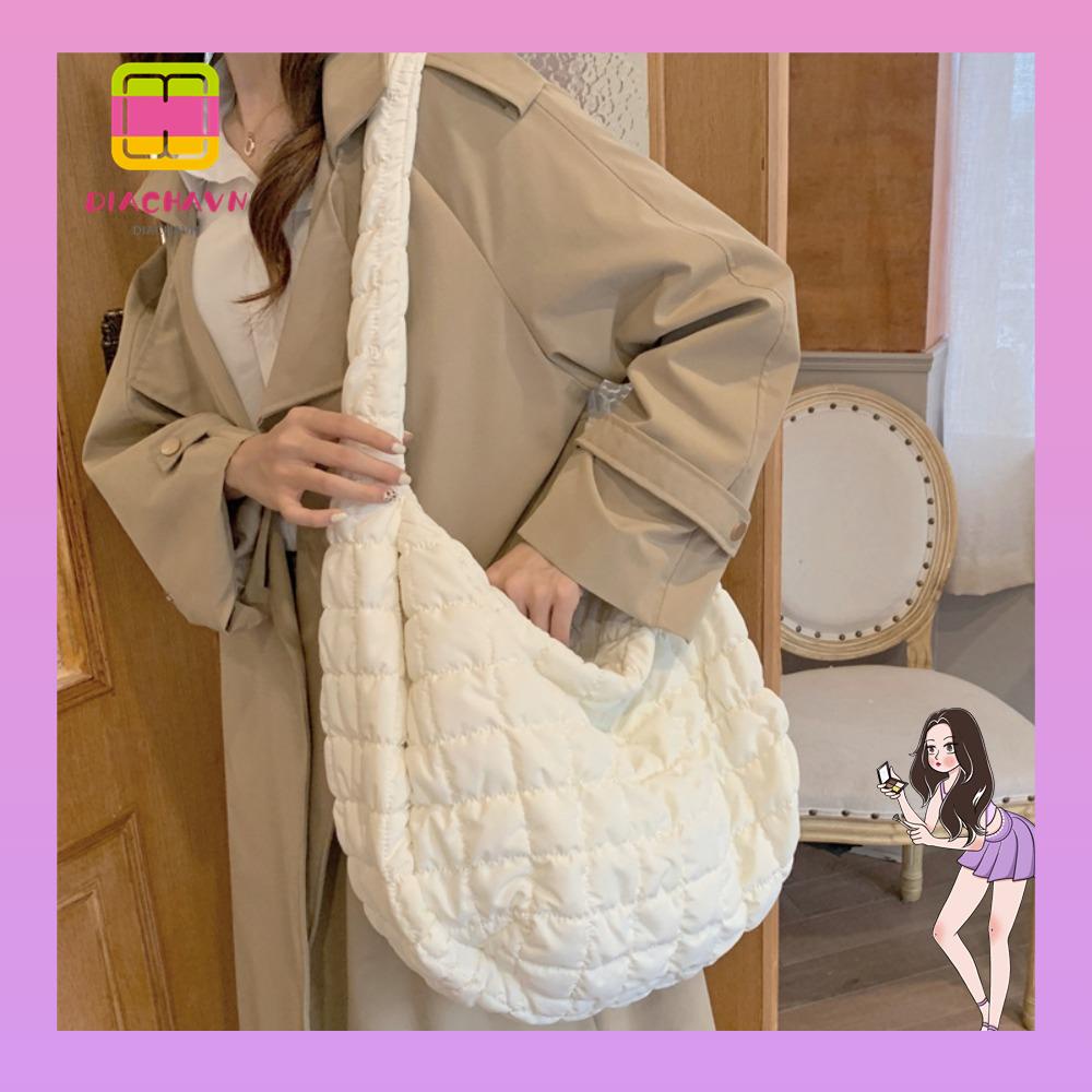 Túi Tote Đeo Chéo Hình Đám Mây Xếp Ly Cỡ Lớn Thời Trang Cho Nữ