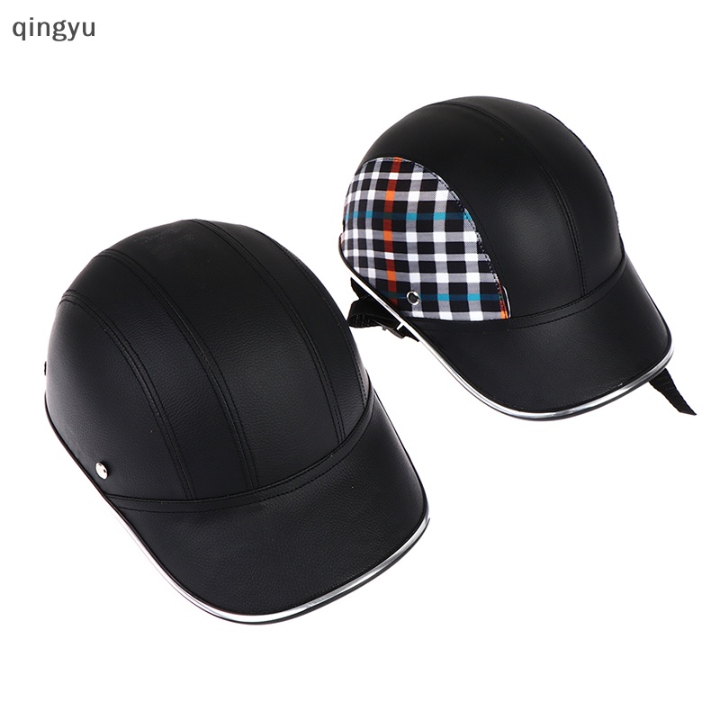 Qingyu Mũ Bảo Hiểm Xe Máy Nửa Mặt An Toàn Cứng Cáp Phong Cách Vintage