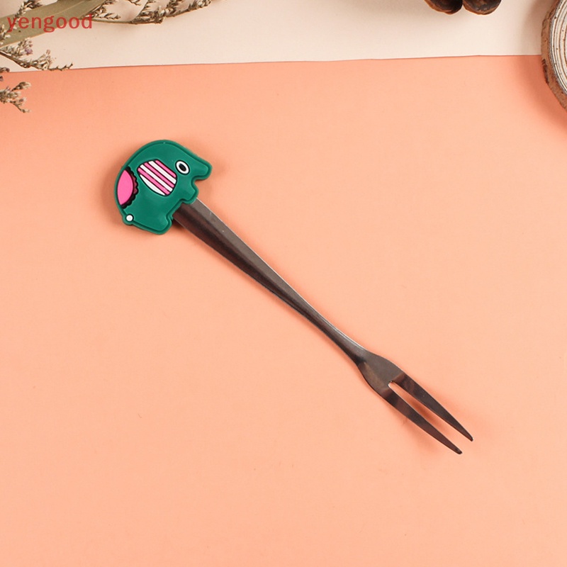 Bộ 5 Nĩa Ăn Trái Cây Mini Bằng Inox Họa Tiết Hoạt Hình Dễ Thương