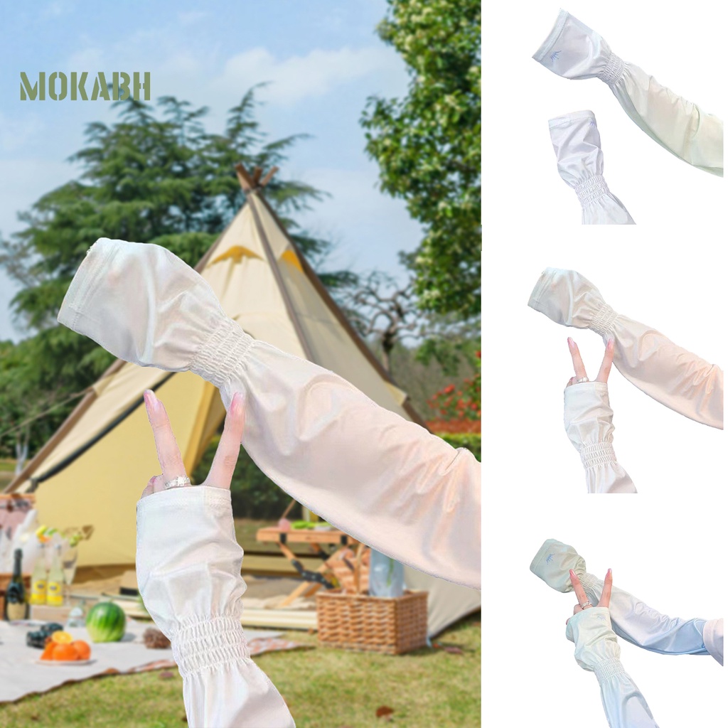 1 Cặp Ống Tay Áo Bằng Lụa Lạnh Co Giãn Họa Tiết Vương Miện Màu Sắc Gradient