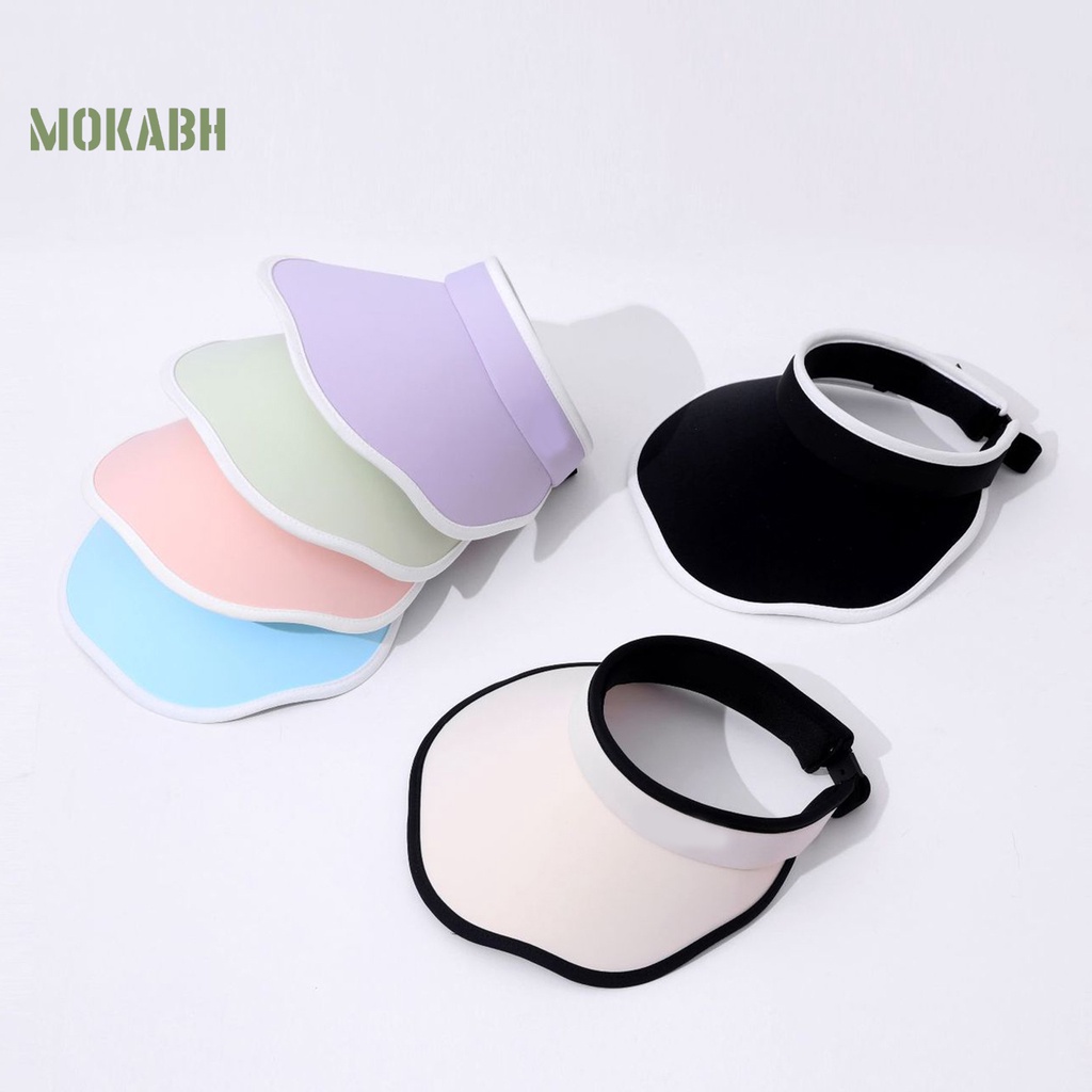 [Mok Abh] Mũ Lưỡi Trai Che Nắng Hở Chóp Có Thể Điều Chỉnh Màu Sắc Tương Phản Chống Biến Dạng Cho Nữ