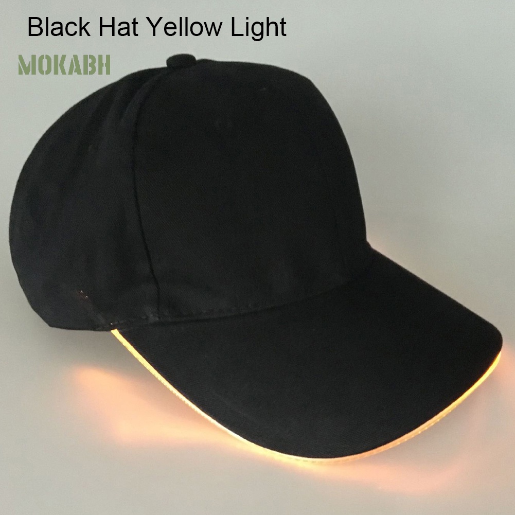 Abh Nón Lưỡi Trai Có Gắn Đèn LED Màu Trơn Dùng Cho Tiệc Giáng Sinh