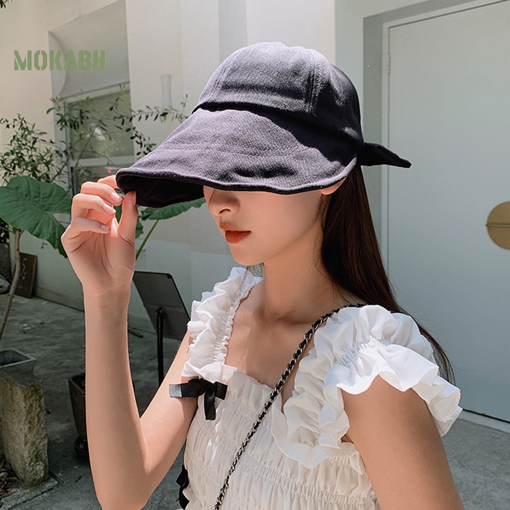 [Mok Abh] Mũ Vành Rộng Thoáng Khí Che Nắng Có Đai Thắt Lưng Dành Cho Nam Nữ Hoạt Động Ngoài Trời