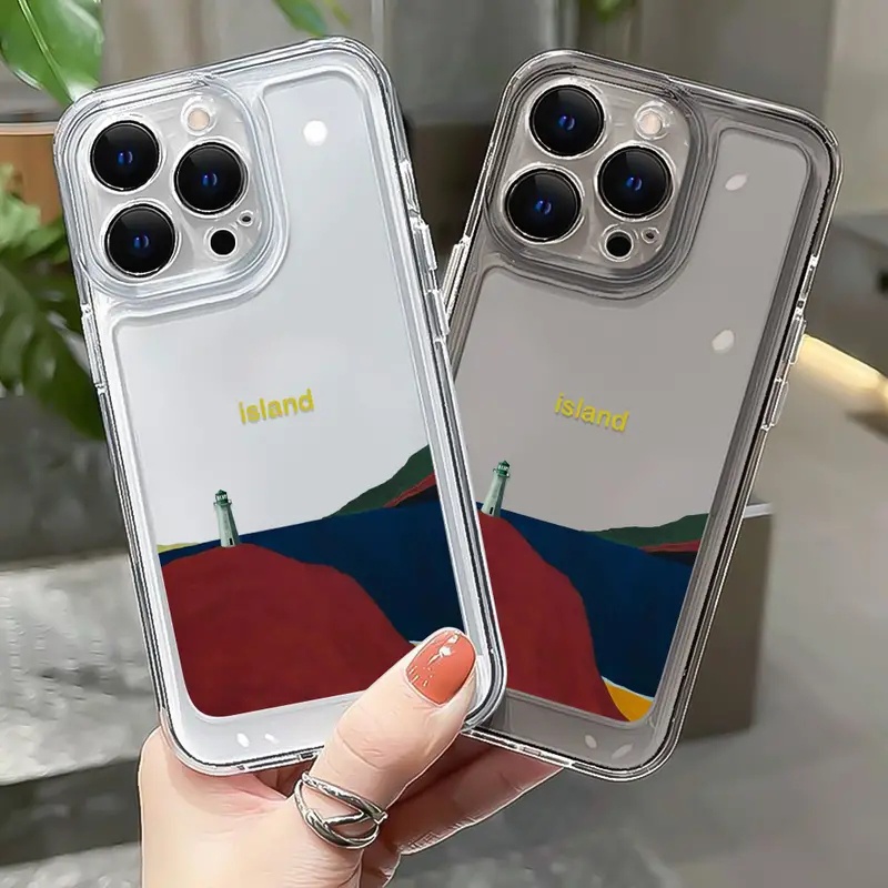 Ốp Điện Thoại TPU Mềm Trong Suốt Chống Sốc Nút Bấm Độc Đáo Cho IPhone 11 14 13 12 Pro Max XS X XR 7 + 8 6 6S Plus Sự Bảo Vệ