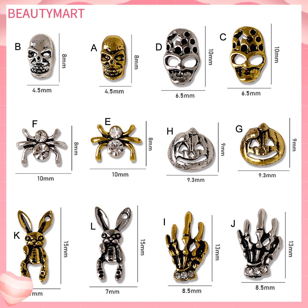 Set 20 Phụ Kiện Trang Trí Móng Nghệ Thuật Tạo Hiệu Ứng Lấp Lánh Ánh Kim Độ Bền Cao Chống Rỉ Sét