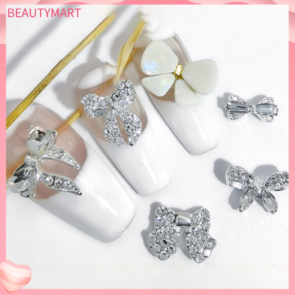 Bộ 10 Phụ Kiện Trang Trí Móng Tay Hình Nơ Bằng Hợp Kim Chống Rỉ Sét Màu Sắc Tươi Sáng