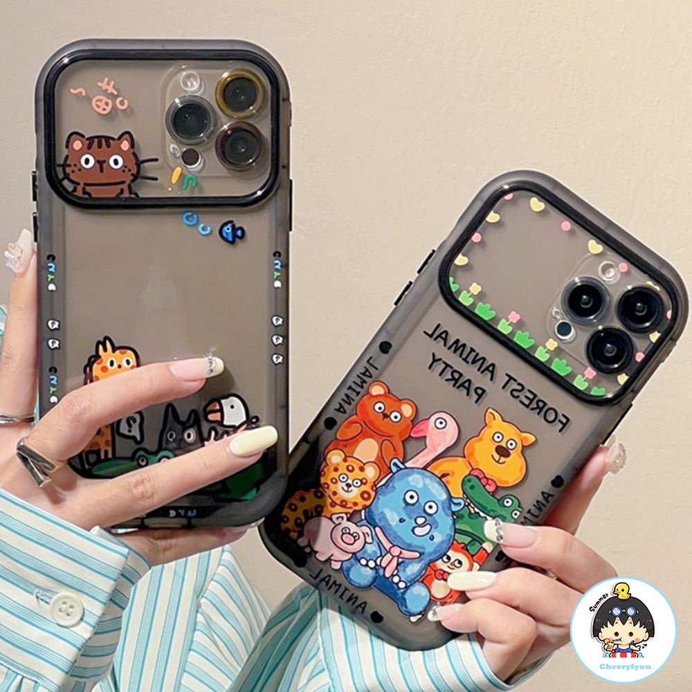 Ốp Điện Thoại TPU Dẻo Họa Tiết Hoạt Hình Động Vật Kiểu Tranh Sơn Dầu Chống Sốc Cho IPhone 11 12 13 14 Pro Max