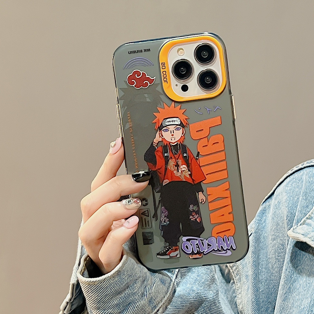 Ốp Điện Thoại TPU Mềm Nhám Họa Tiết Hoạt Hình Naruto Hai Mặt Cho iPhone 11 13 12 14 Pro Max