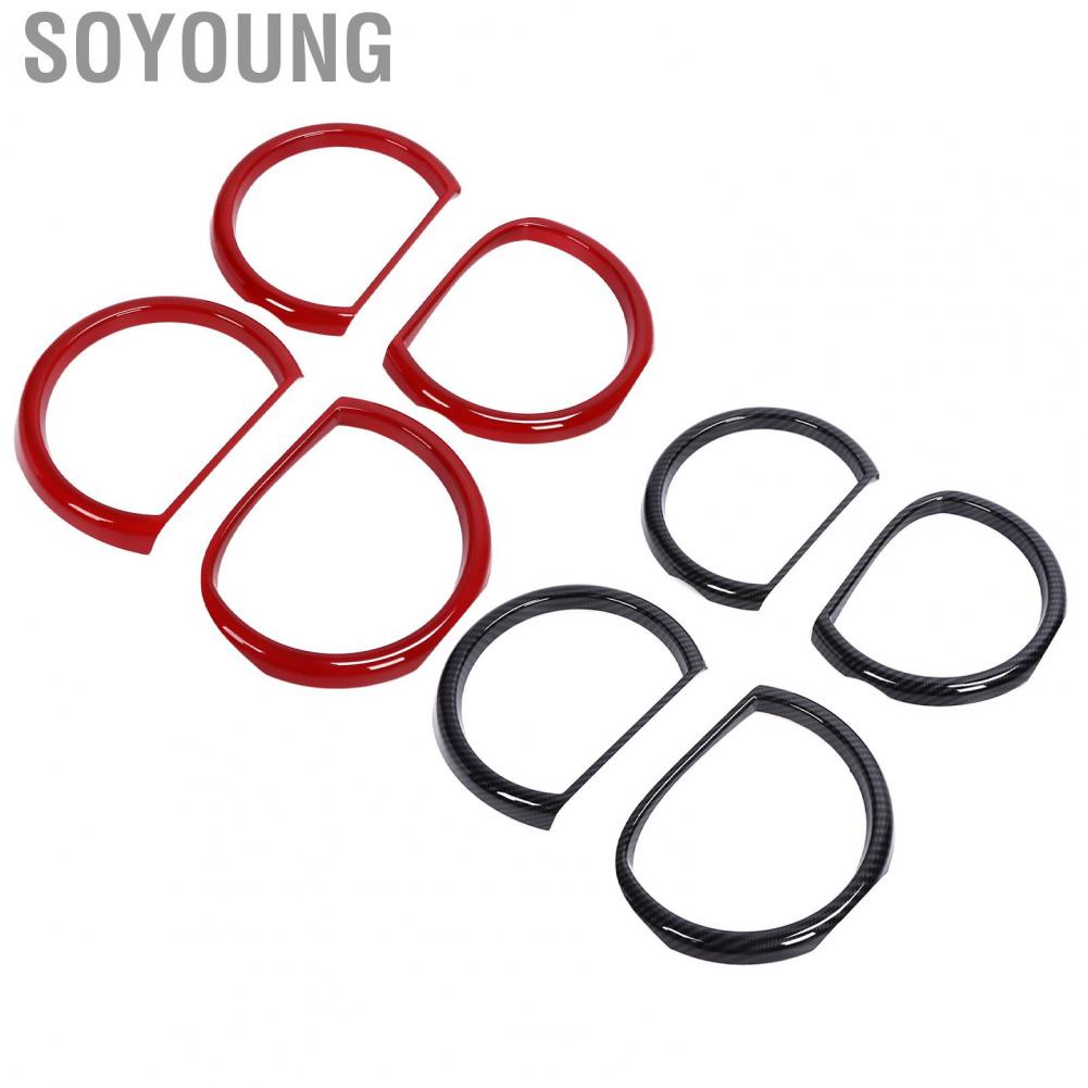 Soyoung Headlight Trim UV Proof Sturdy  Fade Headlamp Cover Rustproof Impact Resistant Replacement for Dodge Challenger 2015‑2021