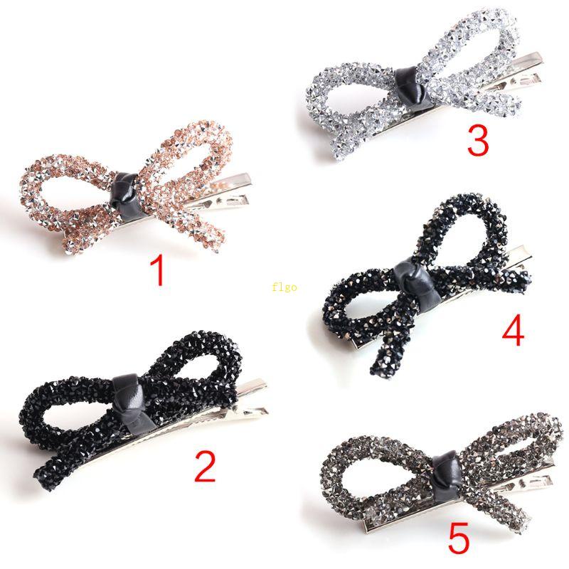 Kẹp Tóc Hình Nơ Rỗng Đính Đá Lấp Lánh Phong Cách Vintage