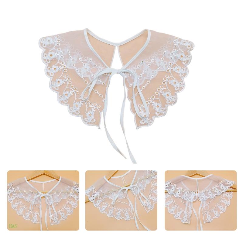 Cổ Áo Sơ Mi Giả Phối Ren Họa Tiết Hoa Có Thể Tháo Rời Thời Trang Cho Nữ