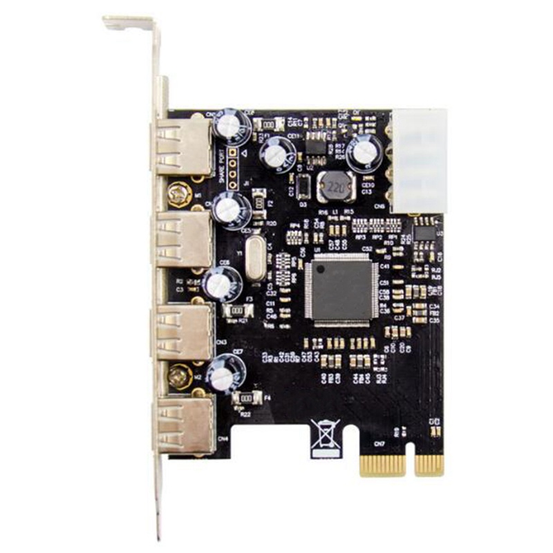 Thẻ Mở Rộng PCI-E 4 Cổng USB 2.0 480Mbps Hỗ Trợ USB1.1 MCS9990 Cho Windows 7 / XP