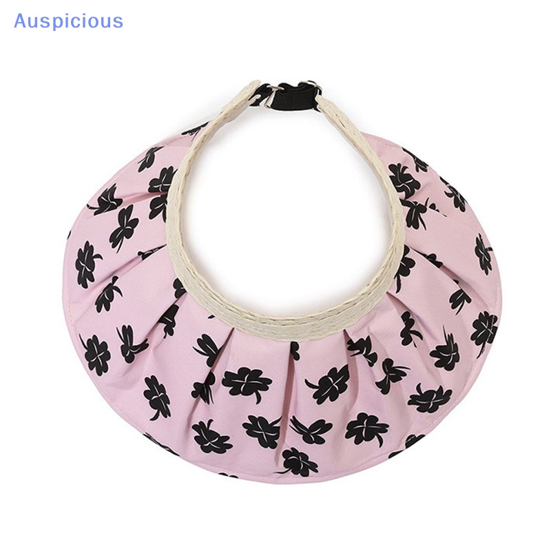 Mũ Rộng Vành Hở Chóp Màu Trắng Có Thể Điều Chỉnh Kích Thước Họa Tiết Cỏ Bốn Lá Hợp Thời Trang Đi Biển Mùa Hè Cho Nữ