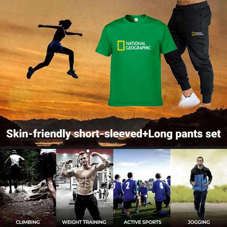 Bộ Áo Ngắn Tay + Quần Dài Thời Trang Mùa Hè Dành Cho Nam