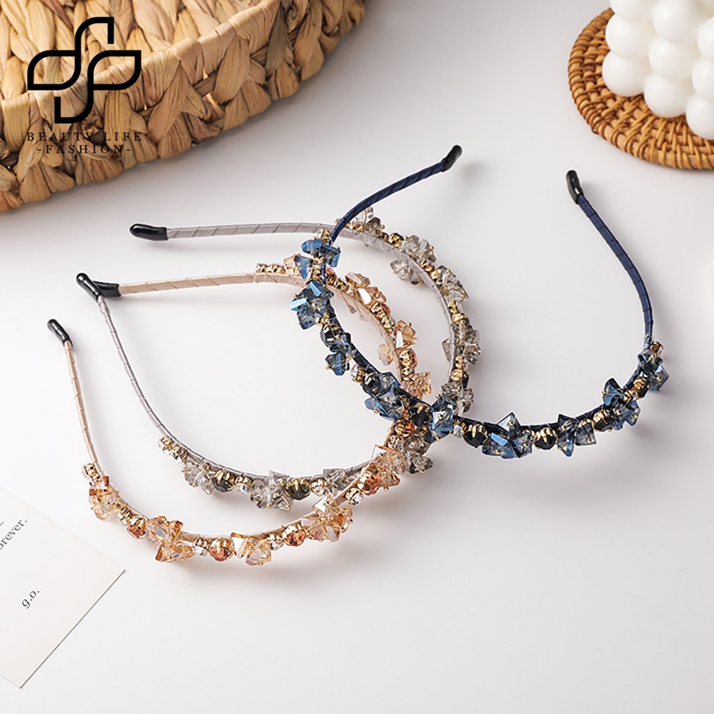 Băng Đô Cài Tóc Đính Đá Phong Cách Pháp Thanh Lịch Cho Nữ