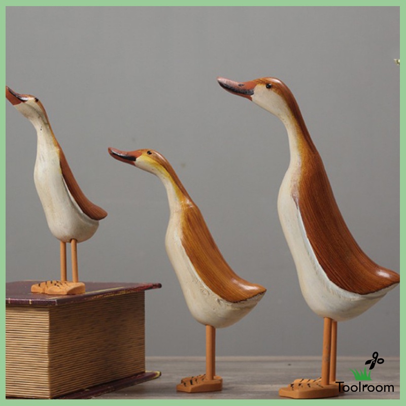 Set 3 Bức Tượng Vịt Sơn Thủ Công Trang Trí Sân Vườn