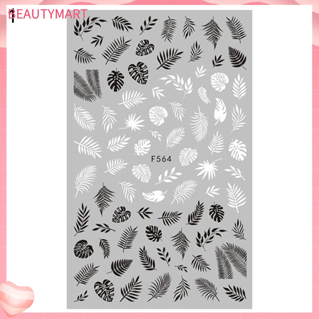 Miếng Dán Trang Trí Móng Tay 3D Tự Dính Lâu Trôi Đa Năng Màu Sắc Tương Phản Dành Cho Nữ